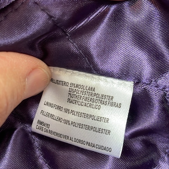 Women’s Calvin Klein Sz Small wool winter coat Removable hood zip & snap lined - Picture 8 of 11